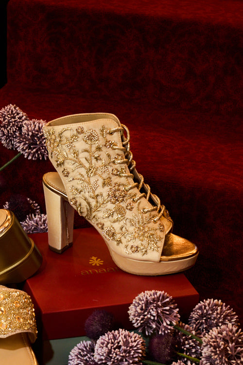 Designer High Heel Aurora Peep Boots