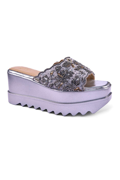 Bejewelled Barfi Wedge Sandals