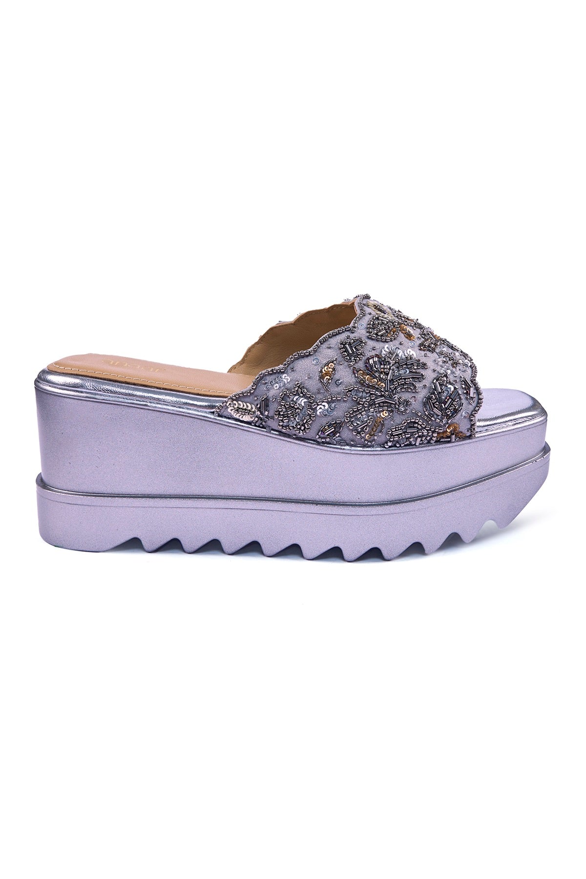 Bejewelled Barfi Wedge Sandals