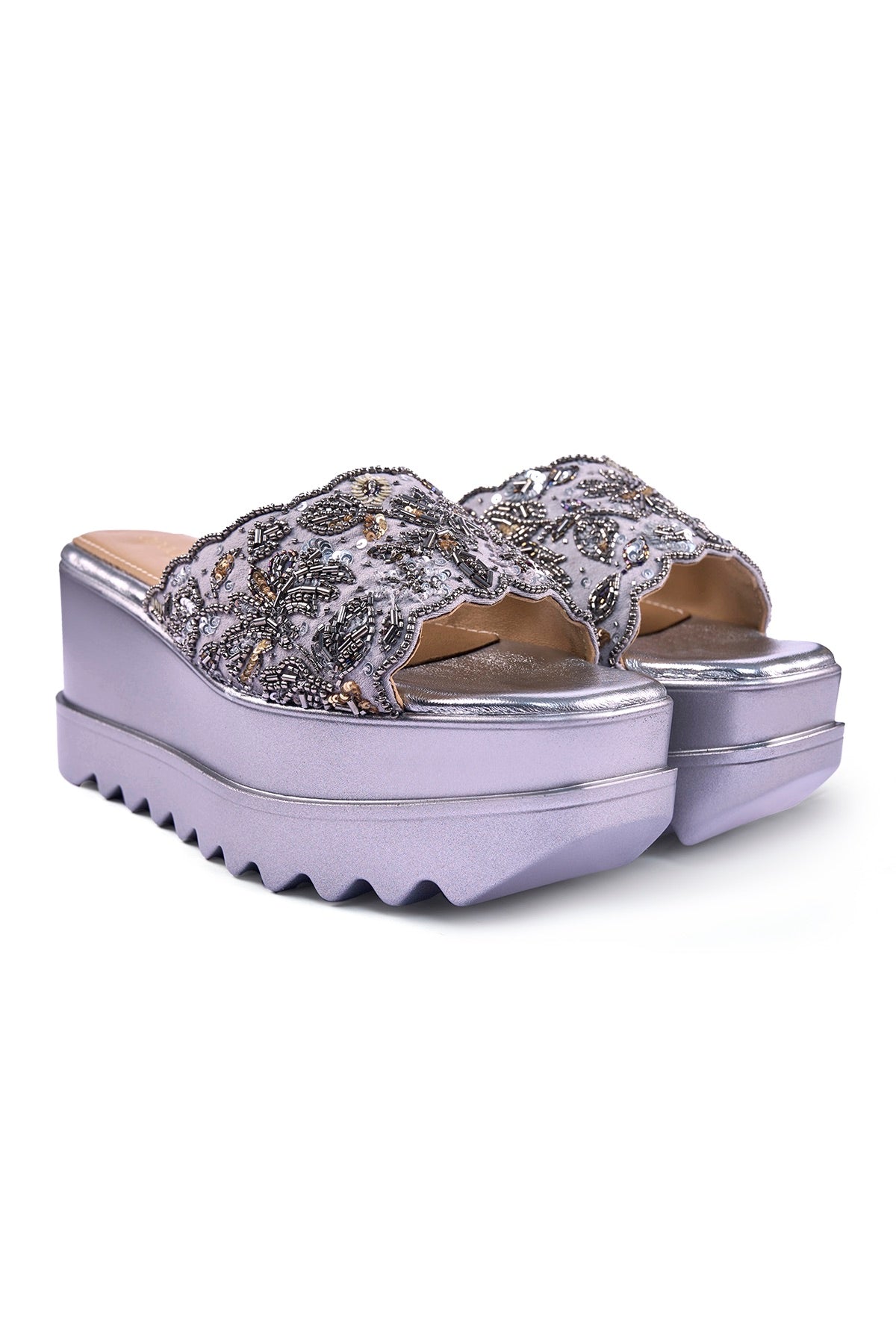 Bejewelled Barfi Wedge Sandals