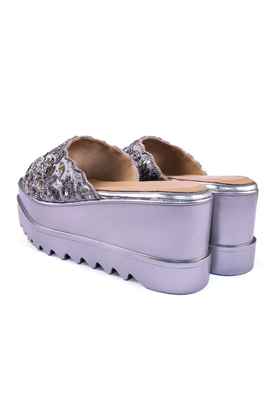 Bejewelled Barfi Wedge Sandals