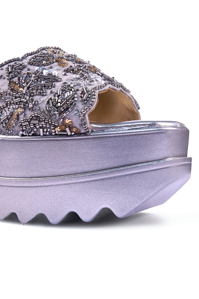 Bejewelled Barfi Wedge Sandals