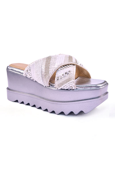Silver Lining Wedge Sandals
