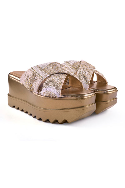 Gilded Age Wedge Sandals