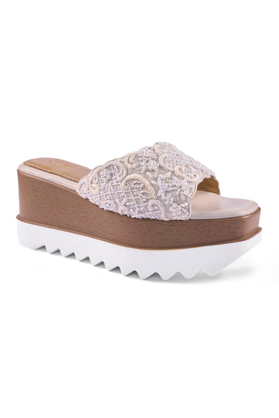 Custard Cloud Wedge Sandals