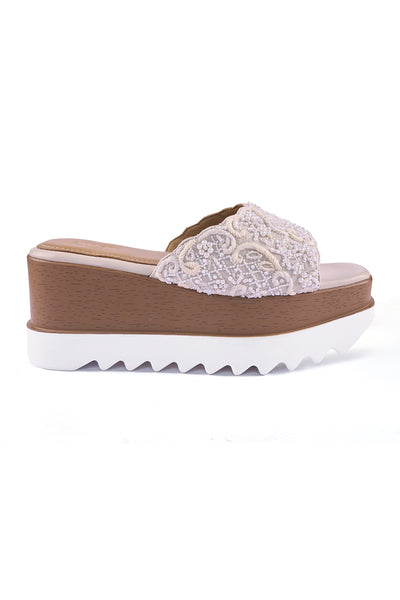 Custard Cloud Wedge Sandals