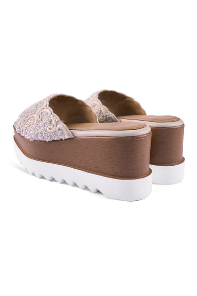 Custard Cloud Wedge Sandals