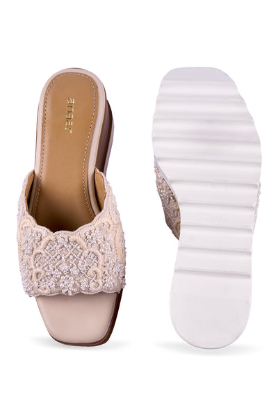 Custard Cloud Wedge Sandals