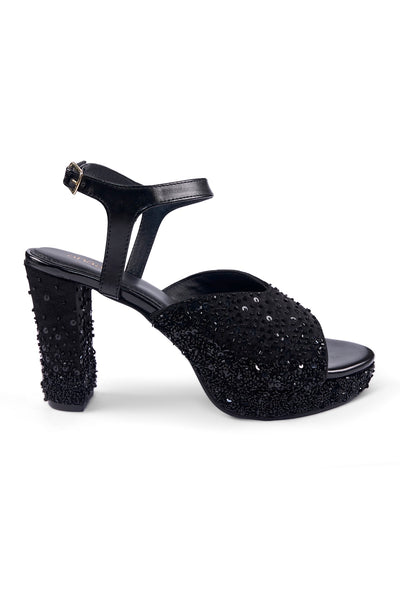 Black Tie Platform Sandals
