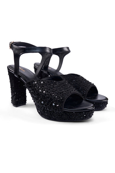 Black Tie Platform Sandals