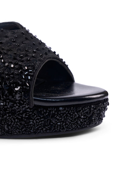 Black Tie Platform Sandals