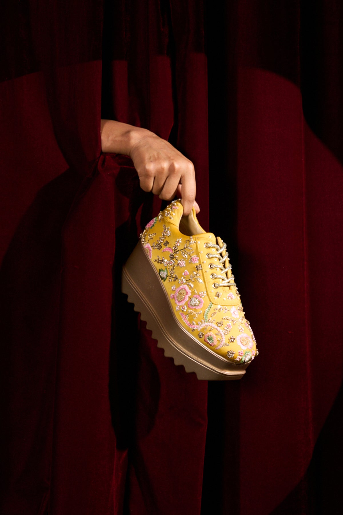 Sunshine Potli Wedge Sneakers