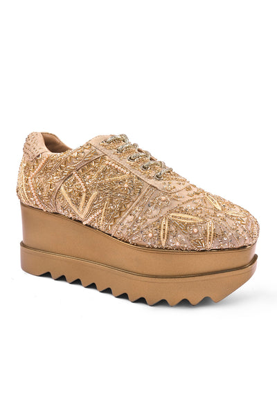 Sneak-O-Gold Wedge Sneakers