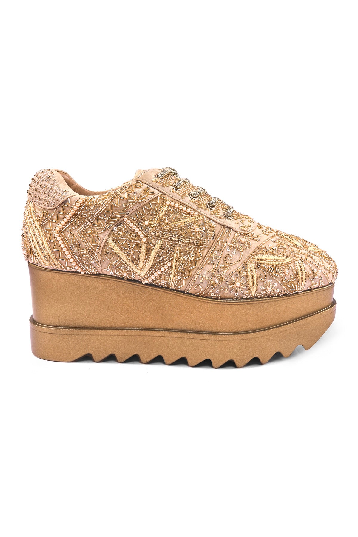Sneak-O-Gold Wedge Sneakers
