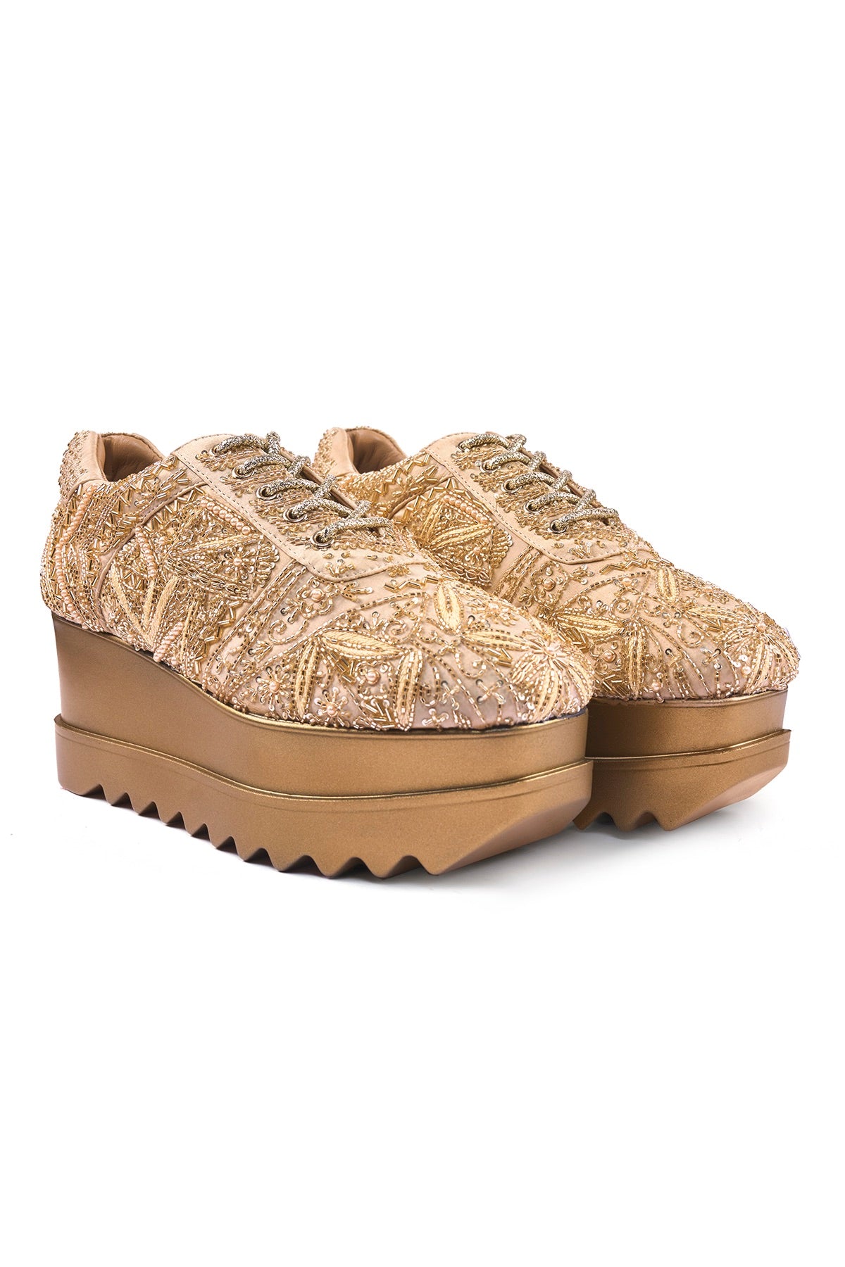 Sneak-O-Gold Wedge Sneakers