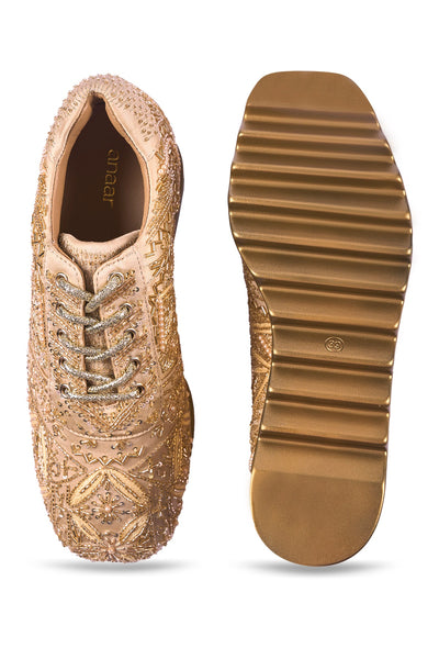 Sneak-O-Gold Wedge Sneakers