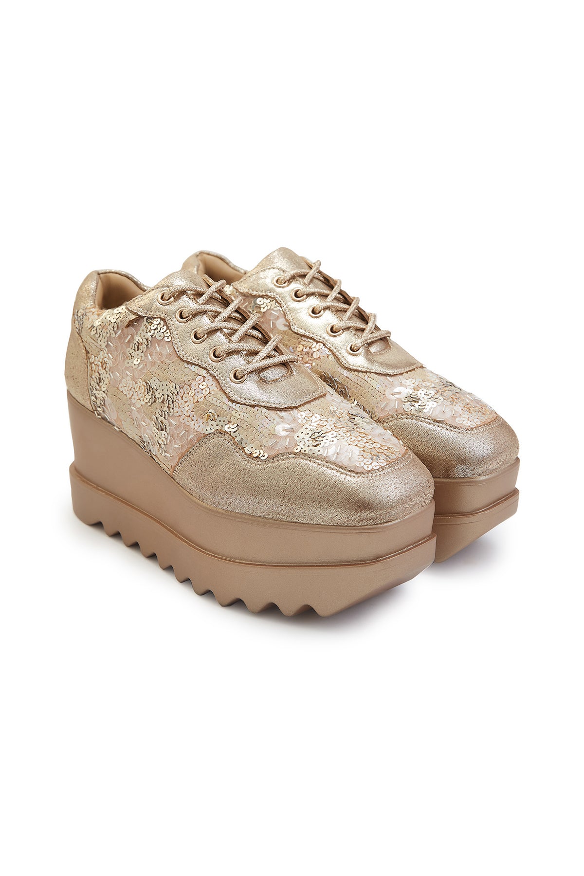Buy Cinnamon Sugar Wedge Sneakers Anaar - Main Image