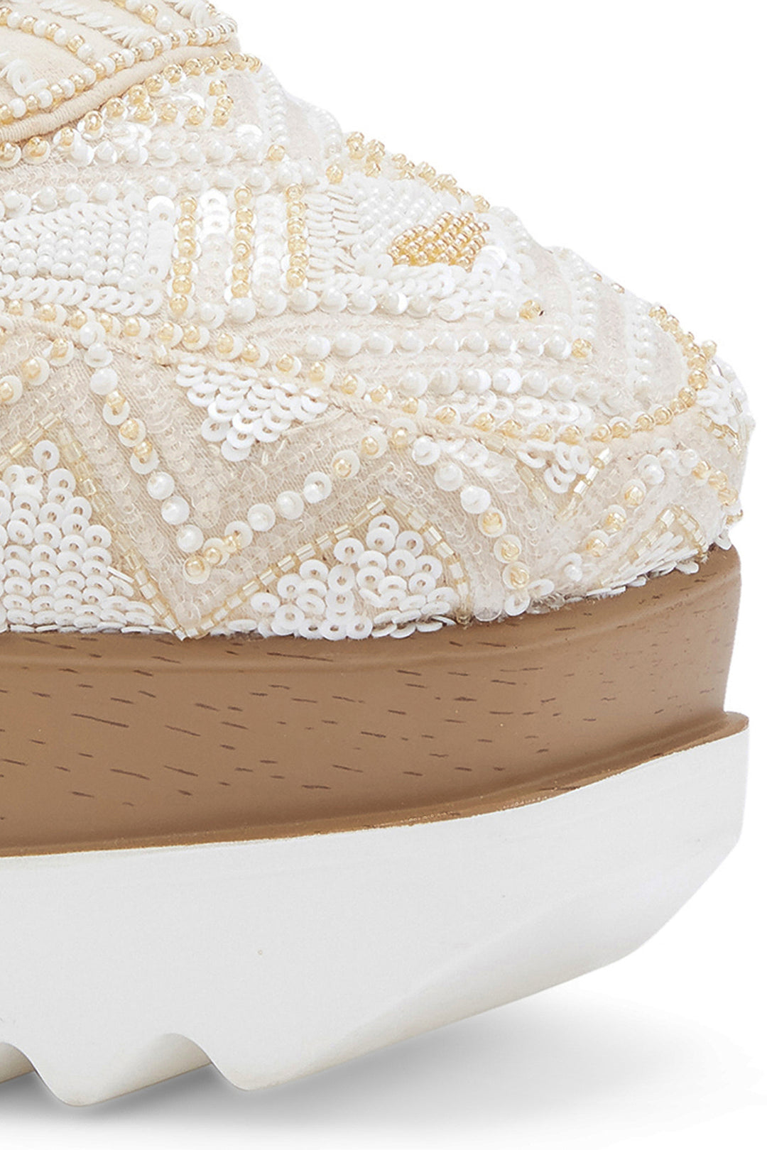 white and gold wedge sneakers