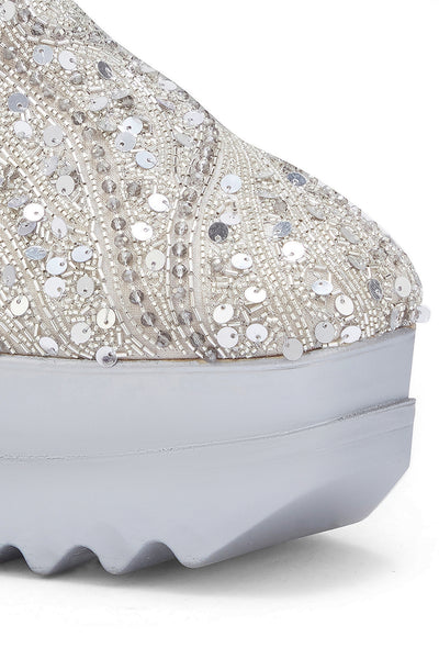 Kaju Katli Wedge Sneakers Close Look - Anaar