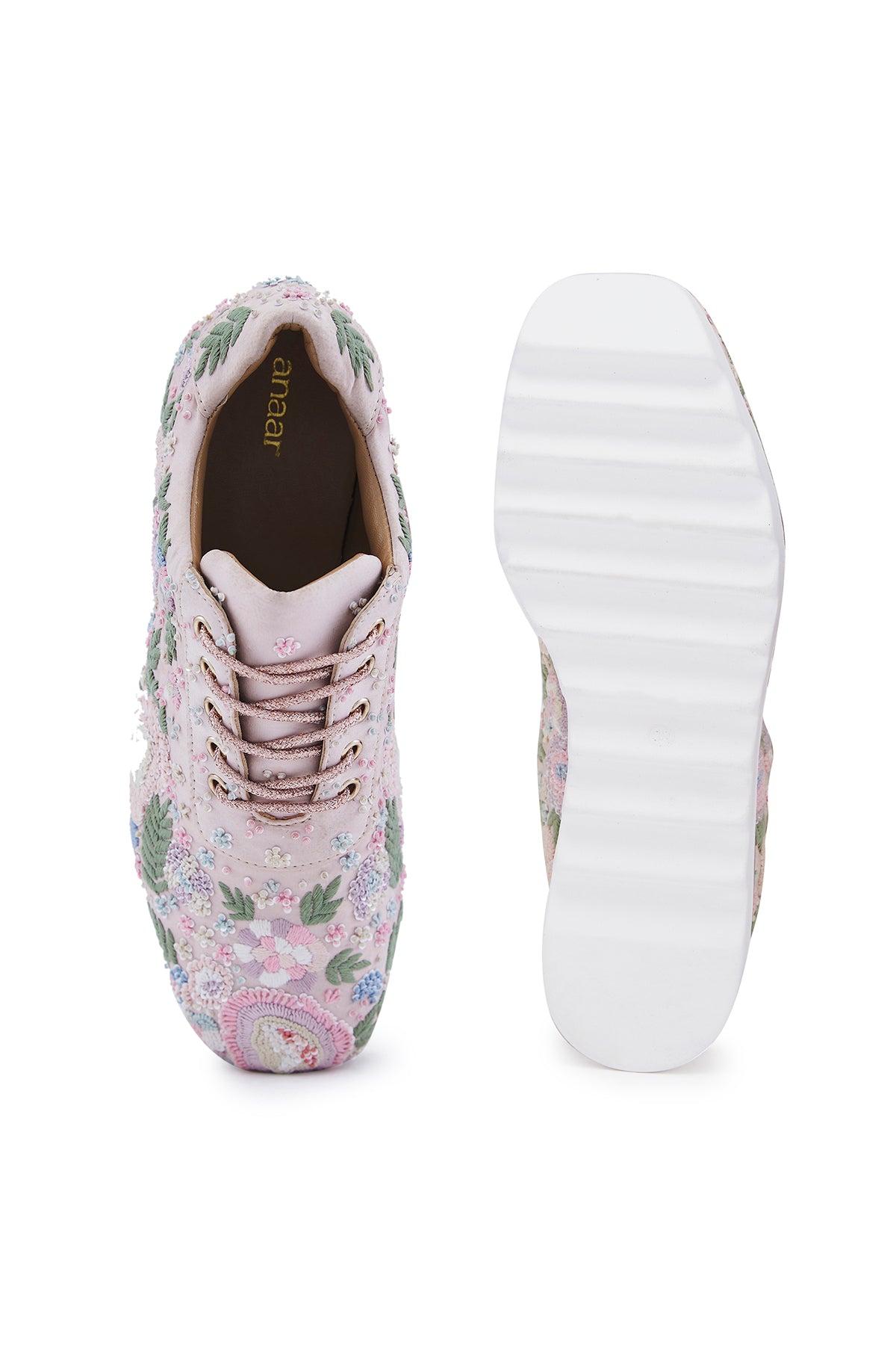 Blush Peony Wedge Sneakers