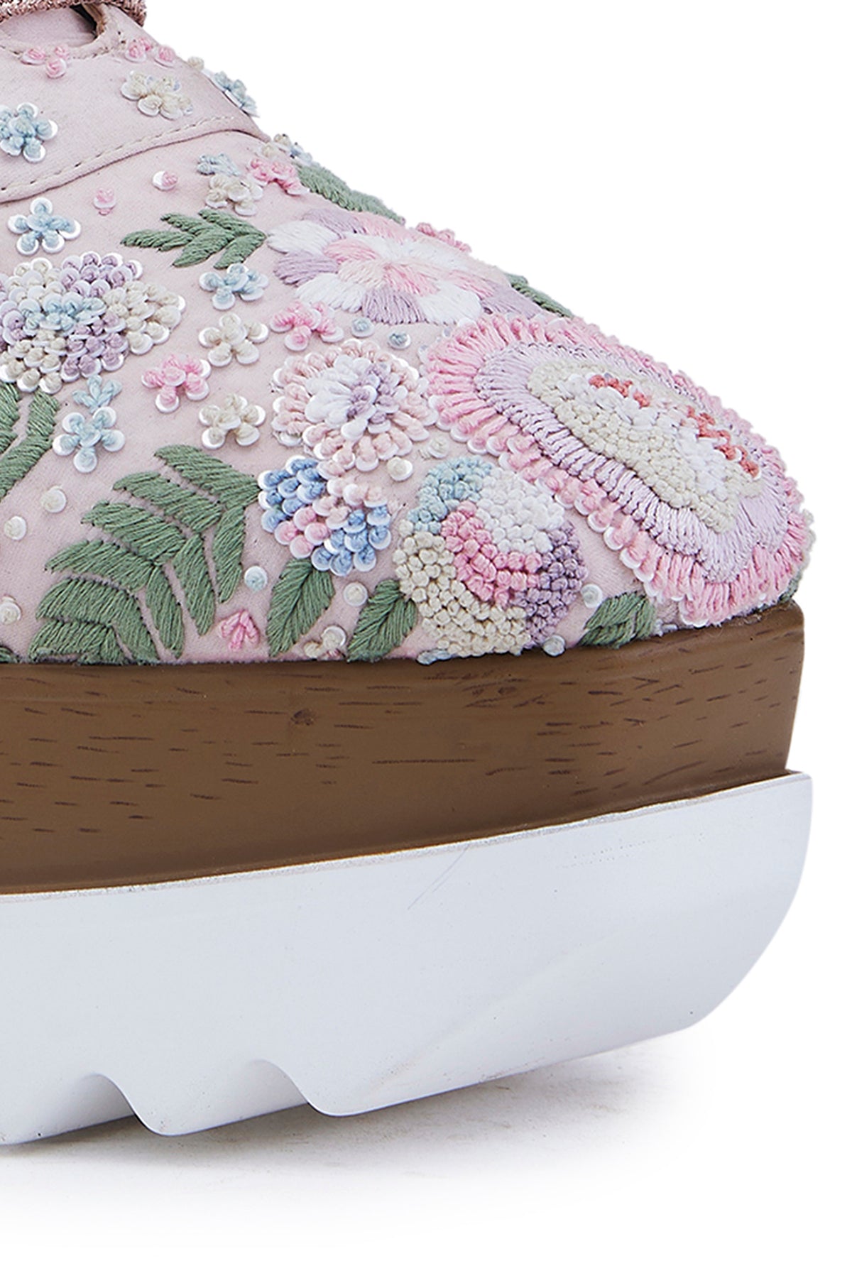 Blush Peony Wedge Sneakers