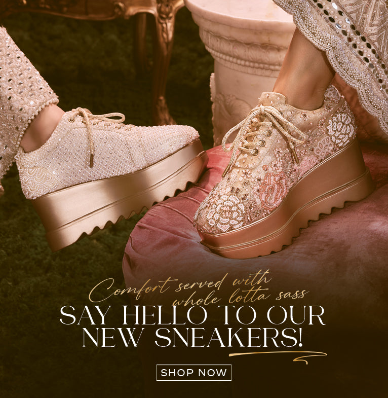 Bridal Lehenga Wedding Shoes Tennis Basra Sneakers Pearl Wedding Shoes