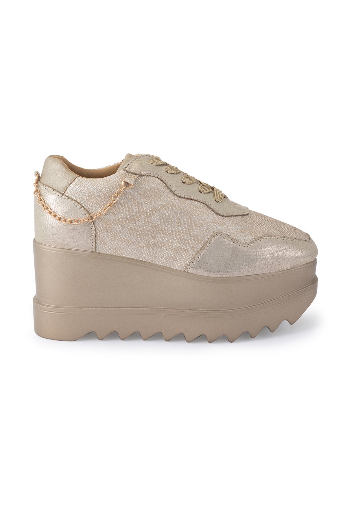 Groove Signature Wedge Sneakers with Gold Chain - Anaar