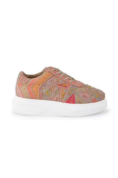 Carnival Classic Sneakers With Zardozi And Gota Work