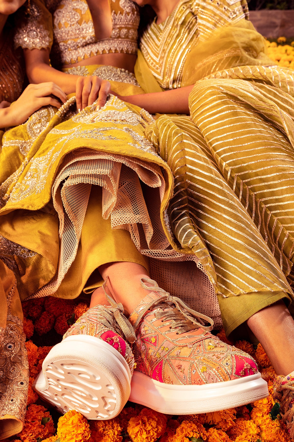 Carnival Classic Sneakers In Yellow Lehenga