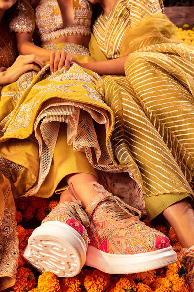 Carnival Classic Sneakers In Yellow Lehenga